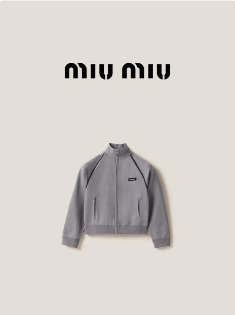 【新品】Miu Miu 缪缪女士拉链运动开衫外套