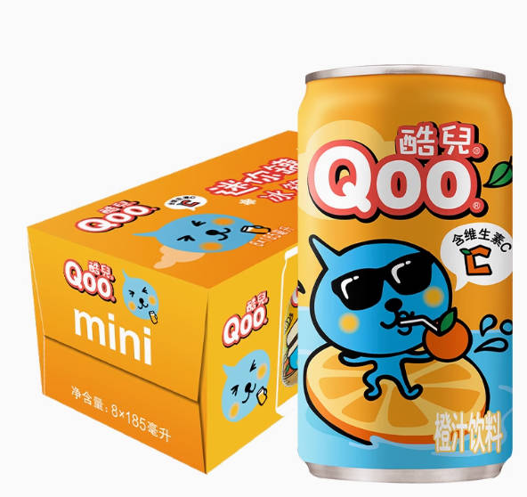 可口可乐 美汁源 酷儿 Qoo果味/果汁饮料橙汁饮料迷你罐185ml*8罐