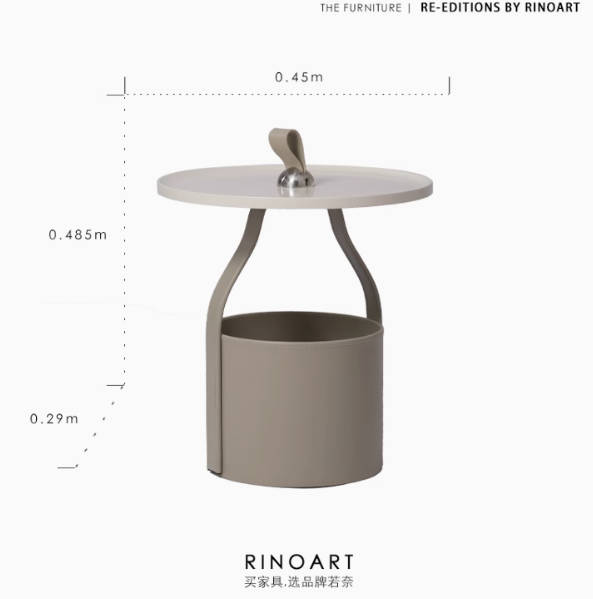 若奈限定冰川灰！HERM@S创意艺术手工马鞍皮沙发边几轻奢手拎茶几