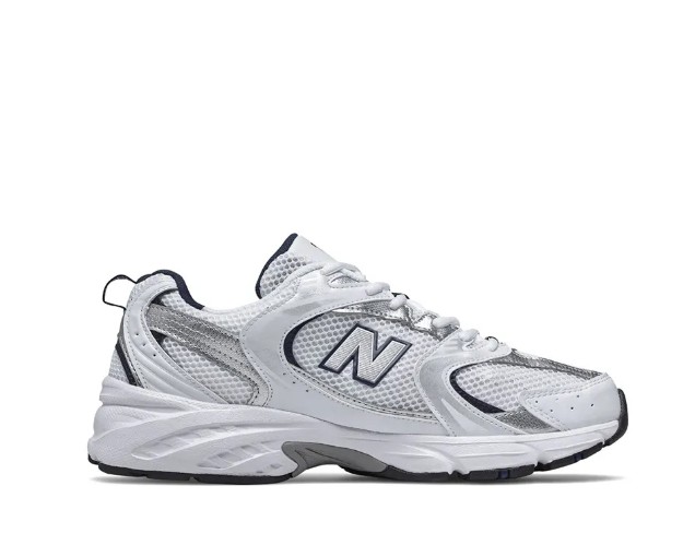 New Balance NB 530 单层 春季 经典复古 网布织物人造革耐磨 低帮跑步鞋 男女同款 白银色 D宽