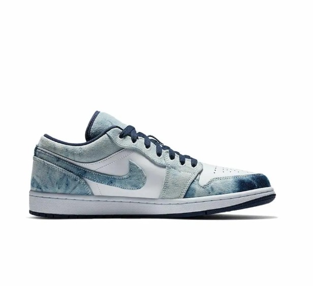 Jordan Air Jordan 1 low se washed denim 牛仔布 舒适百搭 低帮 复古篮球鞋 男款 白蓝