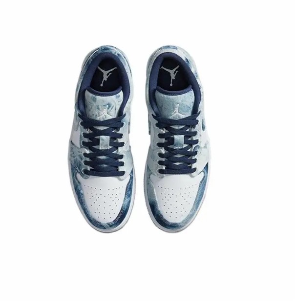 Jordan Air Jordan 1 low se washed denim 牛仔布 舒适百搭 低帮 复古篮球鞋 男款 白蓝