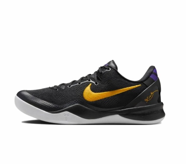 Nike Kobe 8 Protro "Lakers Away" 低帮 篮球鞋 男女同款 黑紫黄