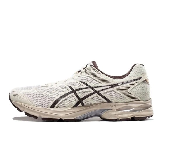 Asics Gel-Flux 4 中短距离舒适稳定 织物合成革减震防滑耐磨透气包裹性轻便 低帮 训练跑步鞋 男款 白棕