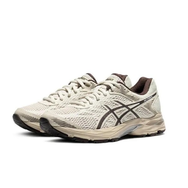 Asics Gel-Flux 4 中短距离舒适稳定 织物合成革减震防滑耐磨透气包裹性轻便 低帮 训练跑步鞋 男款 白棕