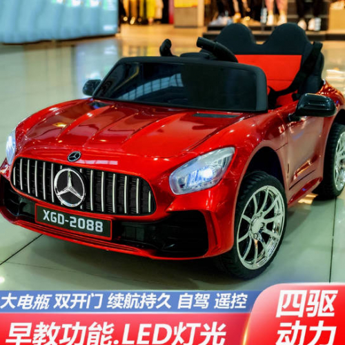 德国儿童电动车2024新款四轮充电多功能灯光宝宝遥控玩具车可坐人